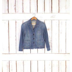 90s vintage blue denim jean jacket 90s denim jacket